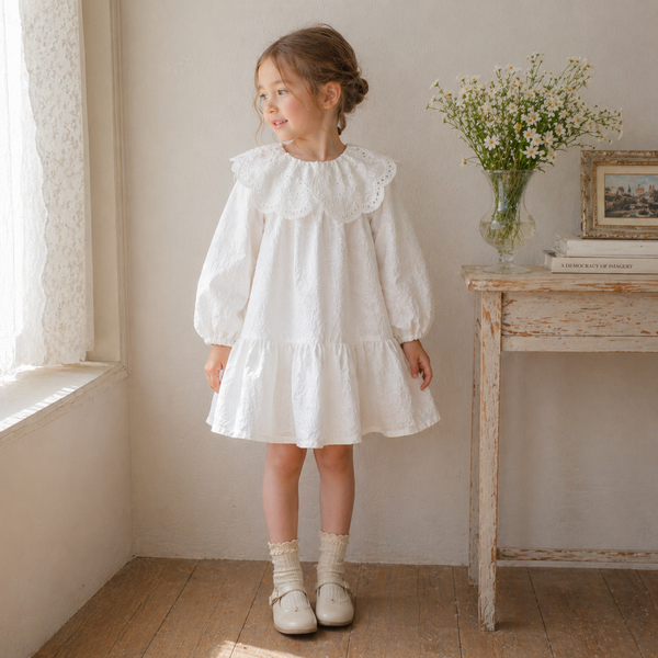 Kate Cotton Eyelet Dress - Ivory