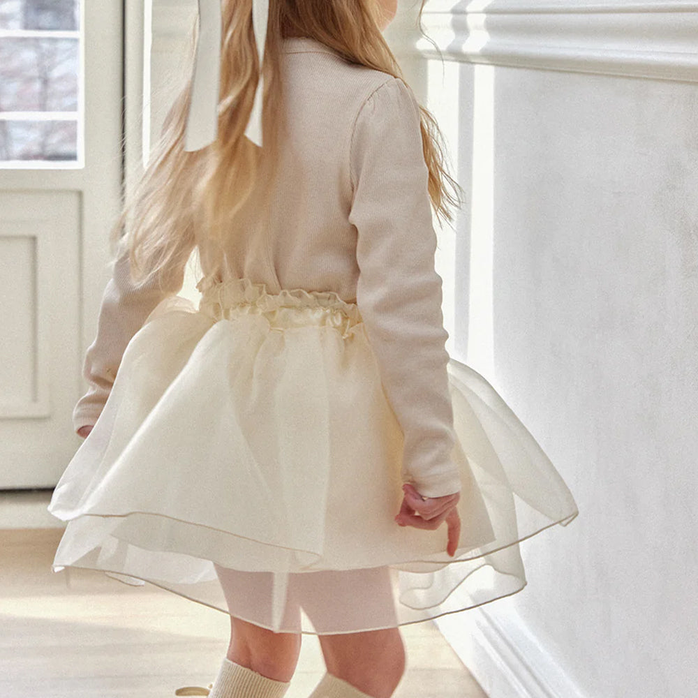 ROA Ballet tutu double layer tulle Cream – girls bottom close-up detail