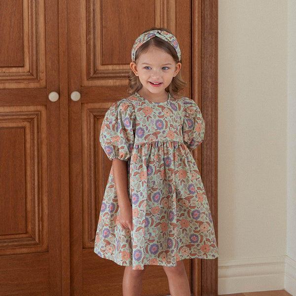 Freesia Floral A-Line Dress - Mint