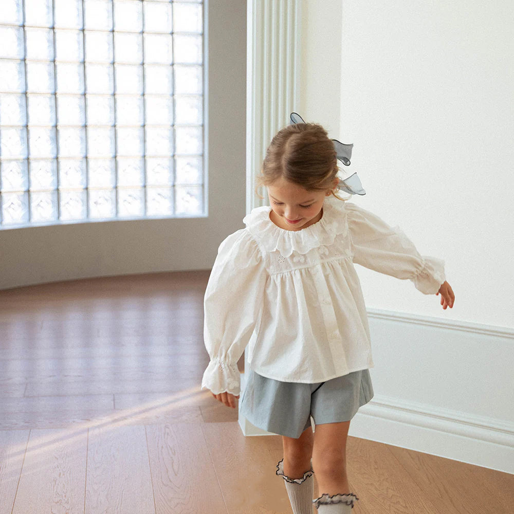 Olive Linen Relaxed Blouse - Ivory