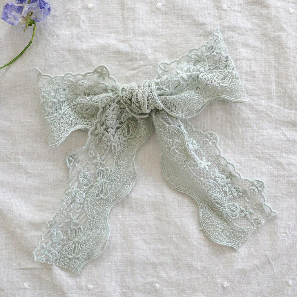 Madeline Ribbon Hair Clip - Mint