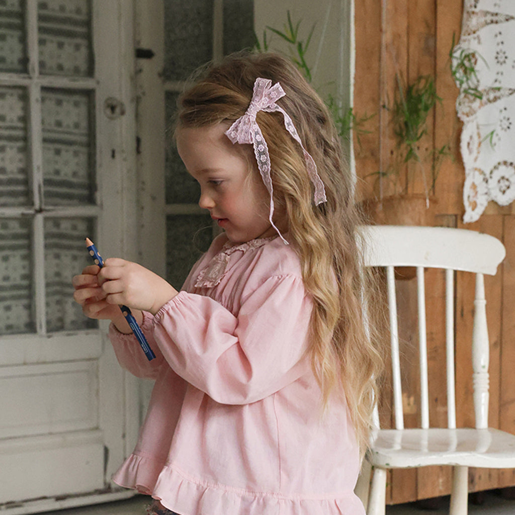 Puella Flo Mitchell Lace Bow Hair Clip in Pink | girls hair accessory | Victoria Kids Wear
