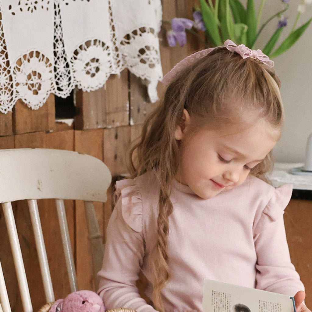 Puella Flo Mitchell Lace Bow Hair Clip Pink – girls hair accessory alternate view