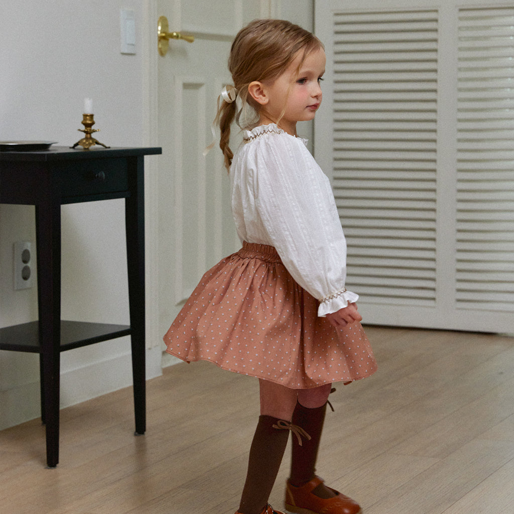 Smocked Floral Print Blouse - Ivory