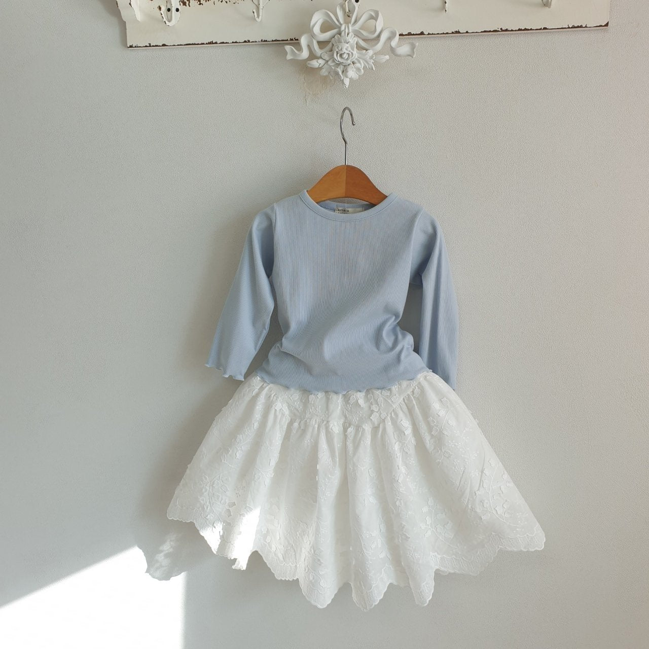 Eclair Soft Cotton Tee Blue – girls top alternate view