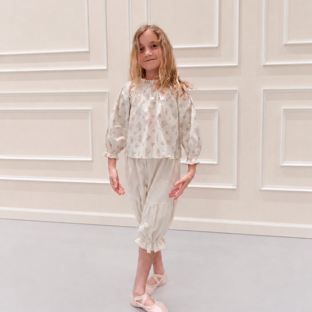 NOU NOU Judy Wide-Leg Cotton Pants in Ivory | cotton girls bottom | Victoria Kids Wear