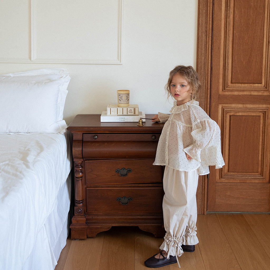 Dot Sheer Layered Blouse - Ivory