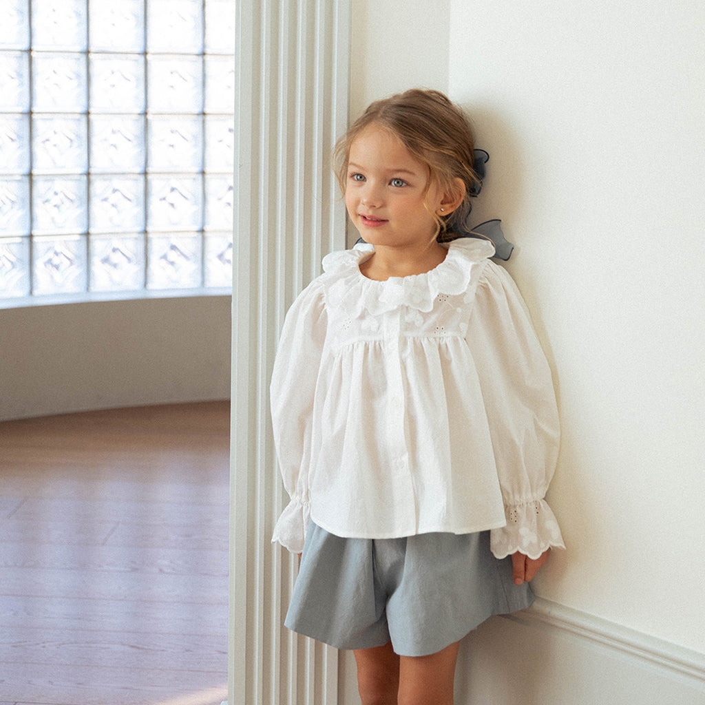 Olive Linen Relaxed Blouse - Ivory
