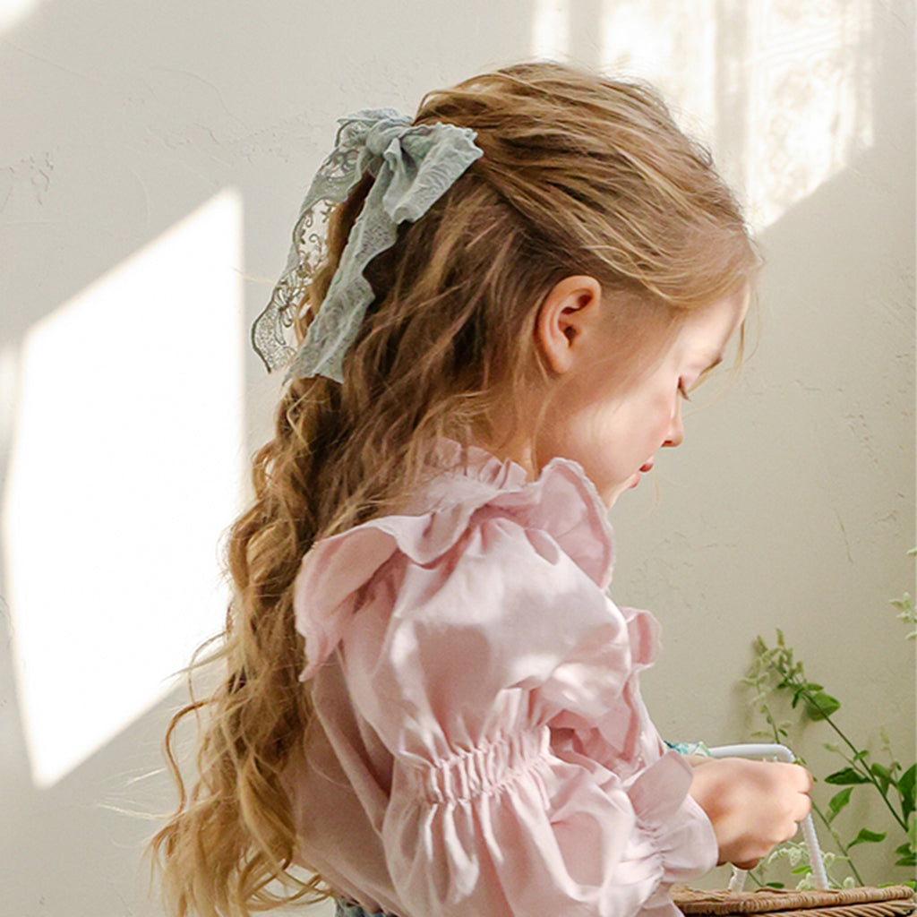 Puella Flo Madeline Ribbon Hair Clip Mint – girls hair accessory alternate view