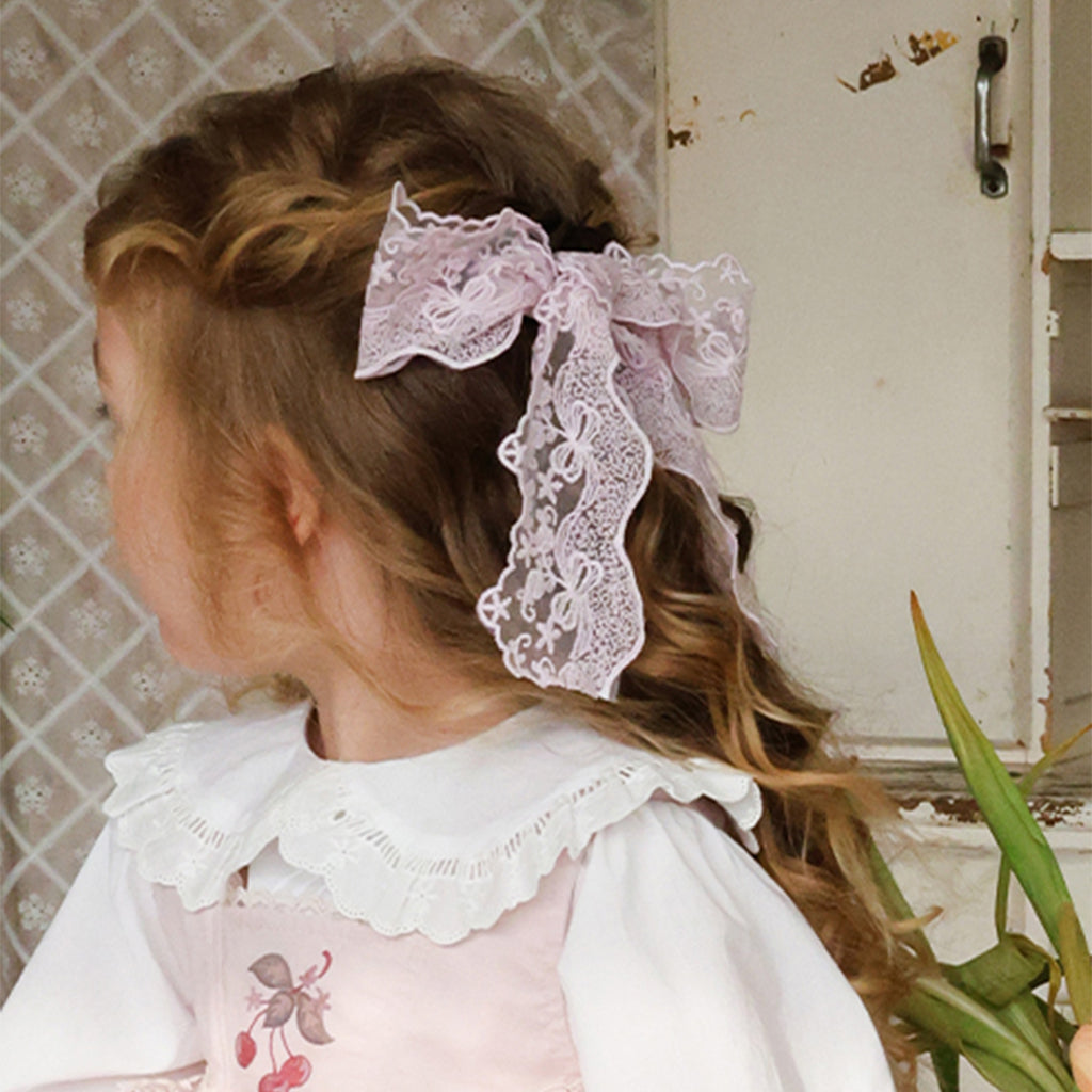 Puella Flo Madeline Ribbon Hair Clip in Pink | girls hair accessory | Victoria Kids Wear