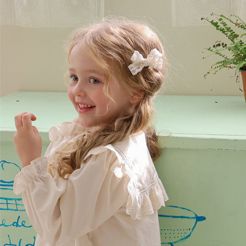 Puella Flo Lou Bow Hair Clip in Ivory | girls hair accessory | Victoria Kids Wear