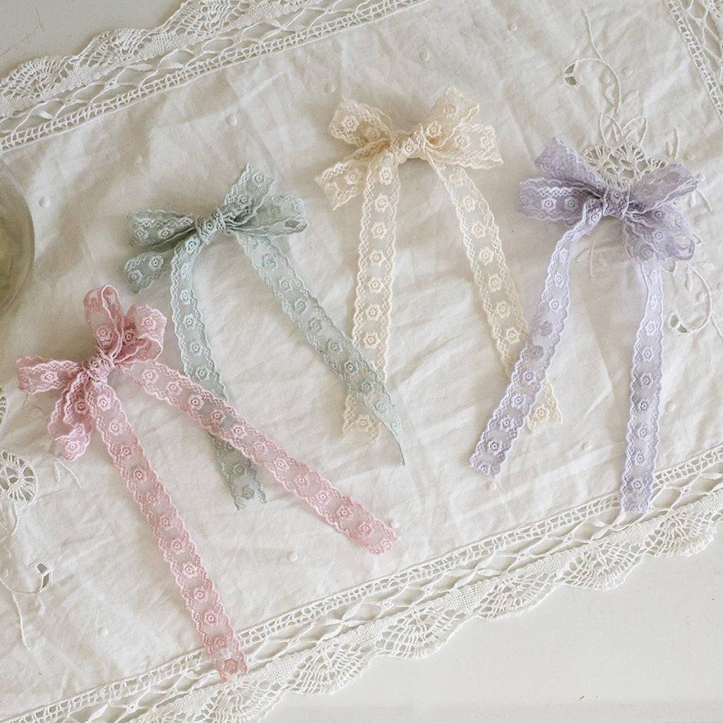 Puella Flo Mitchell Lace Bow Hair Clip Purple – girls hair accessory alternate view