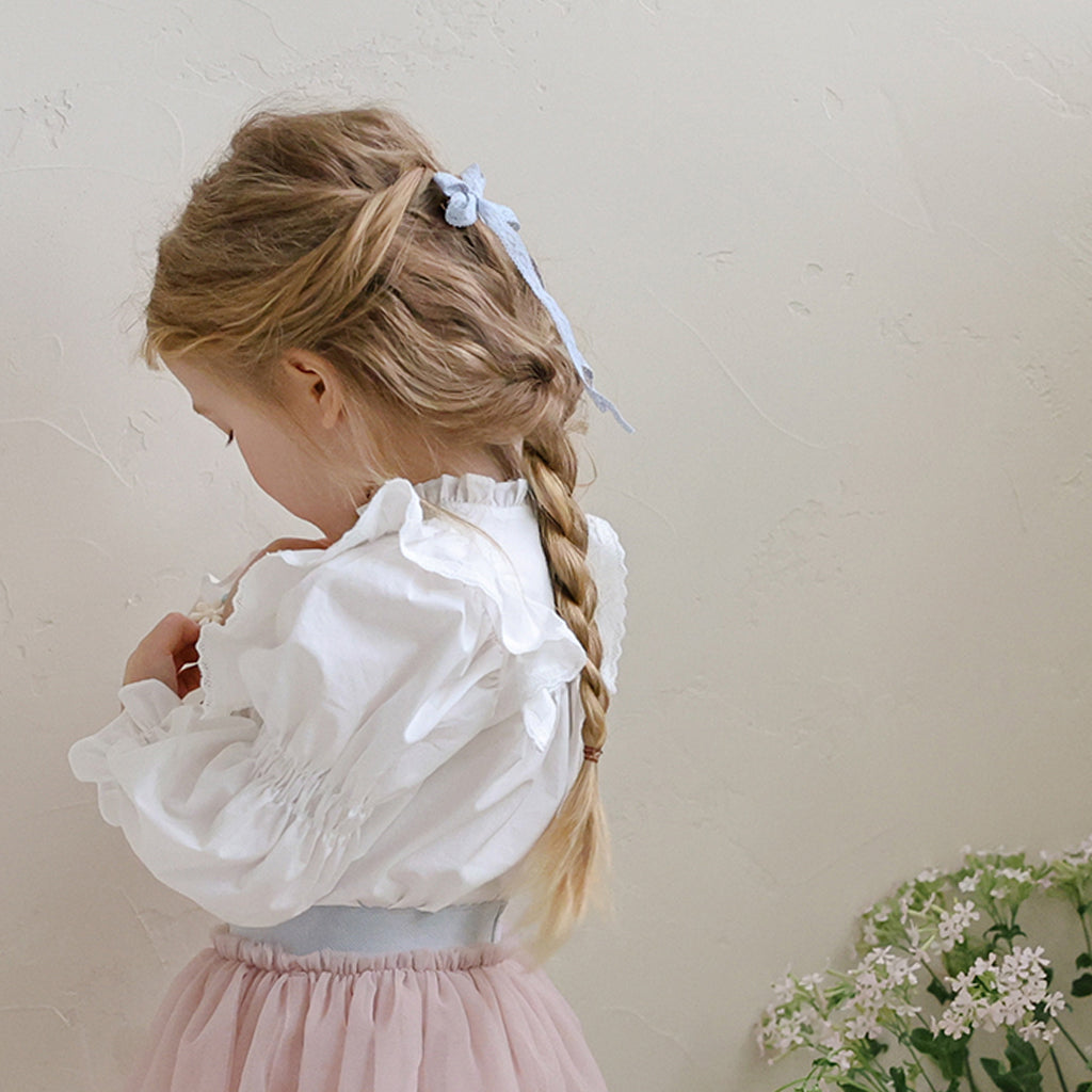 Puella Flo Jen Floral Hair Pin Blue – girls hair accessory close-up detail