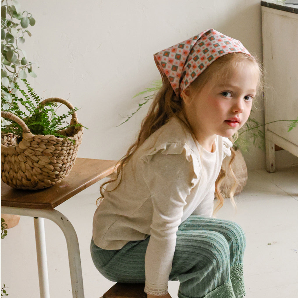 Puella Flo Arona Scarf Pattern A in Green | girls hair accessory | Victoria Kids Wear