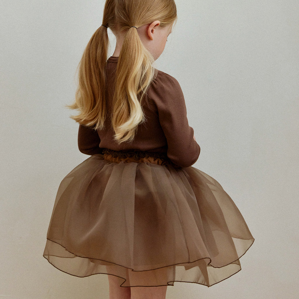 Ballet Tutu Double Layer Tulle Skirt - Brown