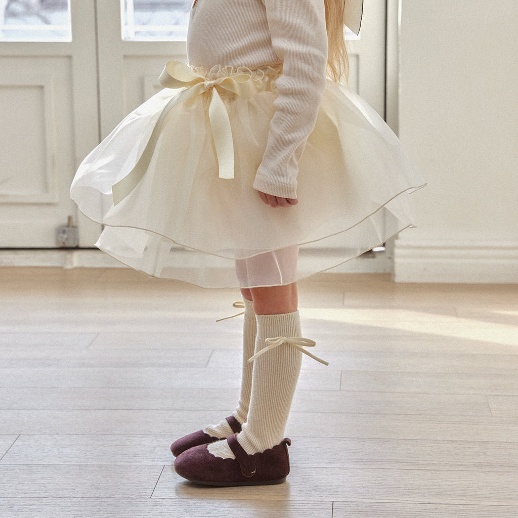 Ballet Tutu Double Layer Tulle Skirt - Cream