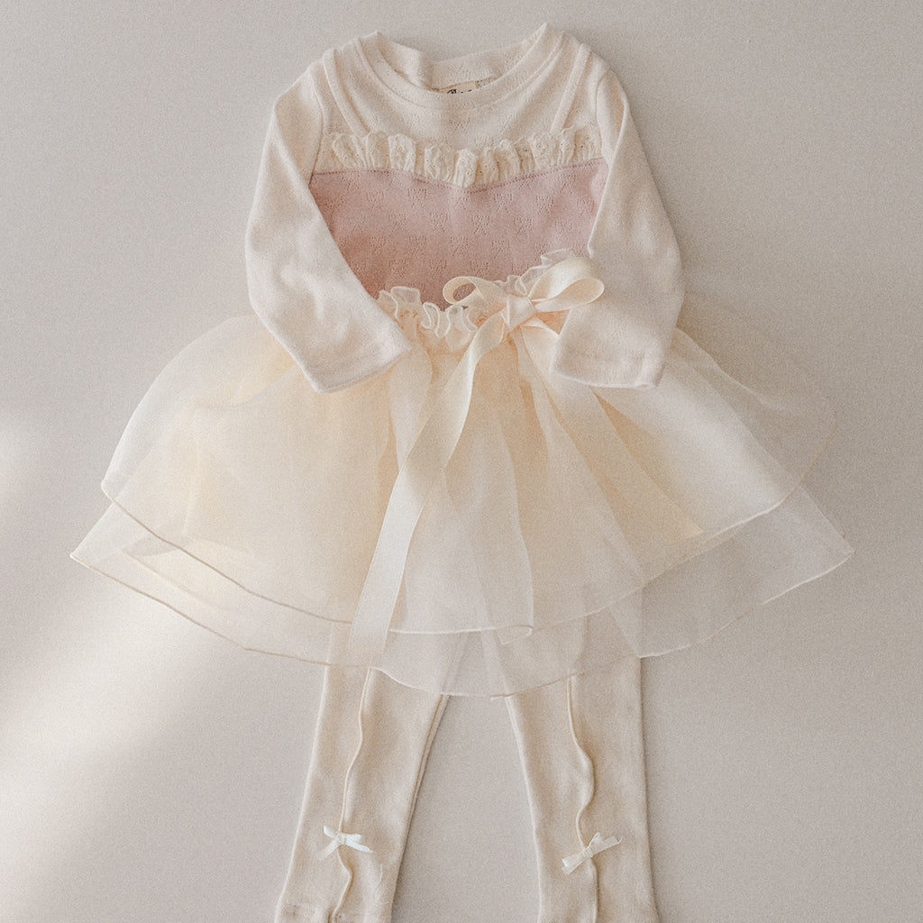 Ballet Tutu Double Layer Tulle Skirt - Cream