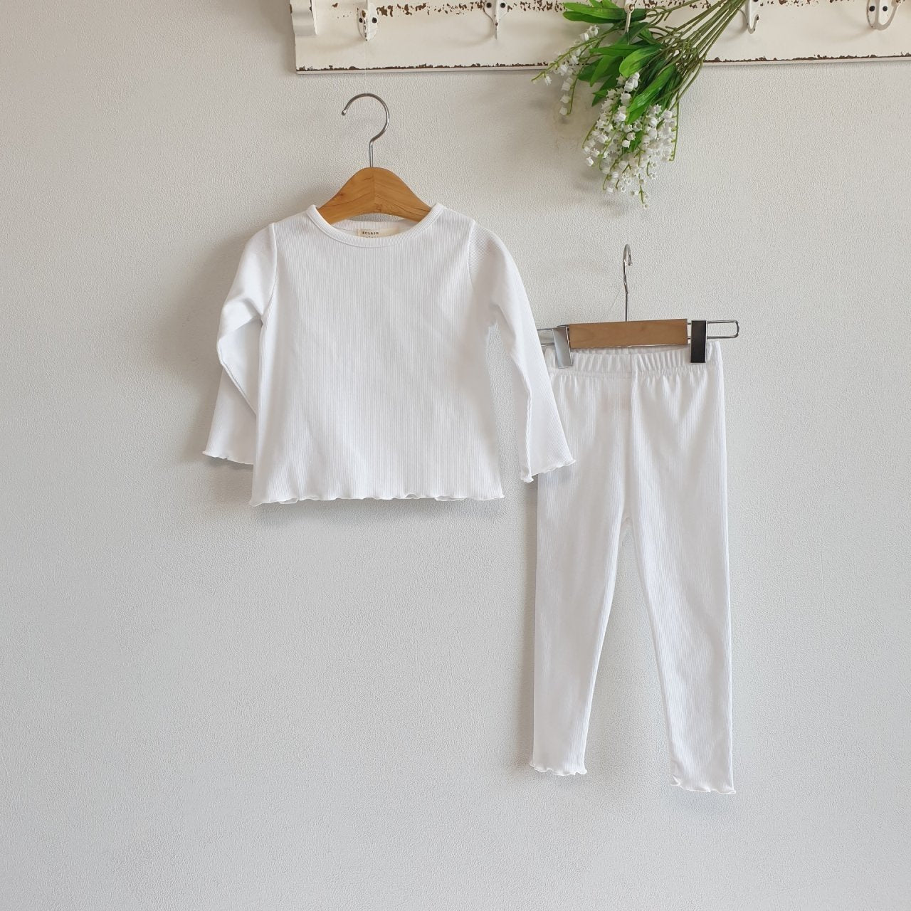 Eclair Soft Cotton Tee Ivory – girls top alternate view